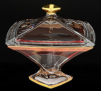 Конфетница из богемского стекла (Ваза для конфет) 22 см с крышкой