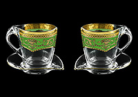 Набор чайных чашек с блюдцами из стекла (Набор чайных пар или шапо)