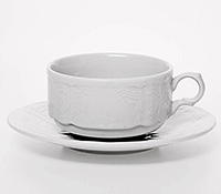 Чайная чашка с блюдцем фарфоровая (Шапо чайное или пара) 165 мл