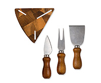 Набор ножей для сыра из дерева и нержавеющей стали 4 предмета