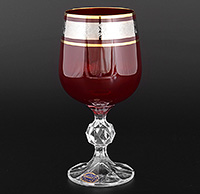 Набор бокалов для вина из богемского стекла (фужеры) 230 мл