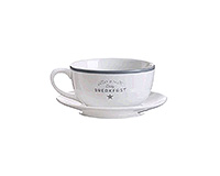 Чайная чашка с блюдцем керамическая (Шапо чайное или пара) 270 мл