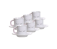Набор кофейных чашек с блюдцами керамических (Набор кофейных пар или шапо) 100 мл
