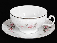 Набор чайных чашек с блюдцами фарфоровых (Набор чайных пар или шапо) 380 мл