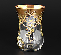 Набор чайных кружек (стаканов) из богемского стекла армуды