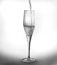 Набор бокалов для шампанского из стекла (фужеры) 220 мл