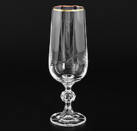 Набор бокалов для шампанского из богемского стекла (фужеры) 180 мл