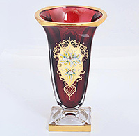 Ваза для цветов (цветочница) из богемского стекла 33 см