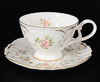Набор чайных чашек с блюдцами фарфоровых (Набор чайных пар или шапо) 230 мл