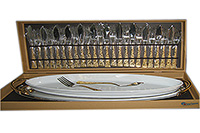 Блюдо овальное сервировочное из фарфора (Овал) 39х26 см с набором из столовых приборов из металла