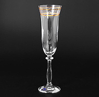 Набор бокалов для шампанского из богемского стекла (фужеры) 185 мл