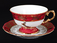 Набор чайных чашек с блюдцами фарфоровых (Набор чайных пар или шапо) 240 мл
