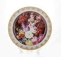 Тарелка фарфоровая декоративная подвесная на стену 32 см