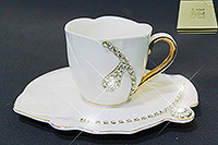 Кофейная чашка с блюдцем фарфоровая (Шапо кофейное или пара)