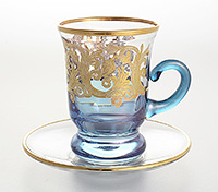 Набор чайных чашек с блюдцами из стекла (Набор чайных пар или шапо) 150 мл