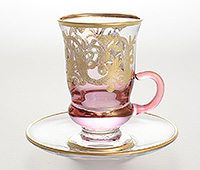 Набор чайных чашек с блюдцами из стекла (Набор чайных пар или шапо) 150 мл