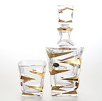 Набор для виски из богемского стекла (штоф 750 мл и стаканы 240 мл)