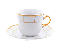 Набор чайных чашек с блюдцем фарфоровых (Шапо чайное или пара) 165 мл