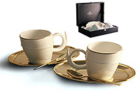 Подарочный чайный набор из металла и фарфора