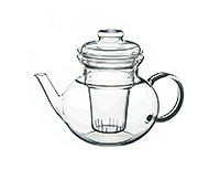 Заварочный чайник с крышкой стеклянный 1000 мл