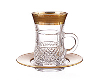 Набор чайных чашек с блюдцем из стекла (Шапо чайное или пара)