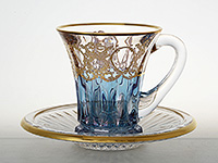 Набор чайных чашек с блюдцами из стекла (Набор чайных пар или шапо) 180 мл