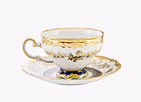 Подарочный набор чайная чашка с блюдцем фарфоровая (Шапо чайное или пара) 210 мл