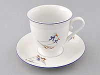 Чайная чашка высокая с блюдцем фарфоровая (Шапо чайное или пара) 300 мл