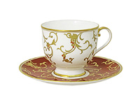 Чайная чашка с блюдцем из костяного фарфора (Шапо чайное или пара) 240 мл
