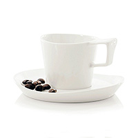 Набор кофейных чашек с блюдцами фарфоровых (Набор кофейных пар или шапо) 80 мл эспрессо