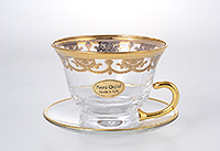 Набор чайных чашек с блюдцами из стекла (Набор чайных пар или шапо) 200 мл