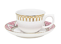 Чайная чашка с блюдцем фарфоровая (Шапо чайное или пара) 100 мл