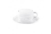 Чайная чашка с блюдцем из стекла (Шапо чайное или пара) 8x5x15 см