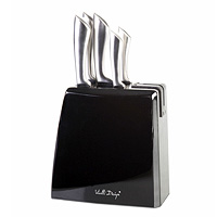 Набор кухонных ножей на подставке (Набор столовых ножей) с приспособлением для заточки
