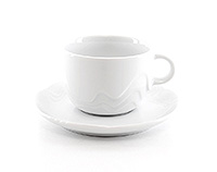 Чайная чашка с блюдцем фарфоровая (Шапо чайное или пара) 230 мл