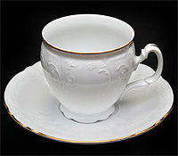 Чайная чашка с блюдцем фарфоровая (Шапо чайное или пара) 160 мл