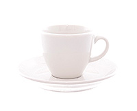 Кофейная чашка с блюдцем фарфоровая (Шапо кофейное или пара) 12x6 см