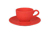 Чайная чашка с блюдцем керамическая (Шапо чайное или пара) 180 мл