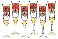 Набор бокалов для шампанского из стекла (фужеры) 125 мл