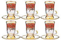 Набор чайных чашек с блюдцами из стекла (Набор чайных пар или шапо) 125 мл