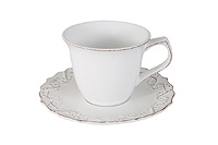 Чайная чашка с блюдцем керамическая (Шапо чайное или пара) 240 мл