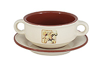 Тарелка для супа керамическая с блюдцем (Бульонница) 360 мл