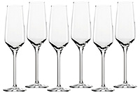 Набор бокалов для шампанского из хрустального стекла (фужеры) 188 мл