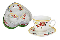 Набор чайных чашек с блюдцами из костяного фарфора (Набор чайных пар или шапо) 200 мл