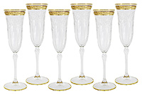 Набор бокалов для шампанского из стекла (фужеры) 100 мл