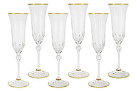 Набор бокалов для шампанского из стекла (фужеры) 100 мл