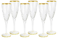 Набор бокалов для шампанского из стекла (фужеры) 125 мл
