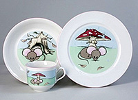 Детский набор посуды 3 предмета фарфоровый