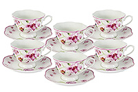 Набор чайных чашек с блюдцами фарфоровых (Набор чайных пар или шапо) 175 мл