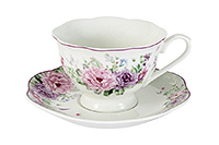 Чайная чашка с блюдцем фарфоровая (Шапо чайное или пара) 175 мл